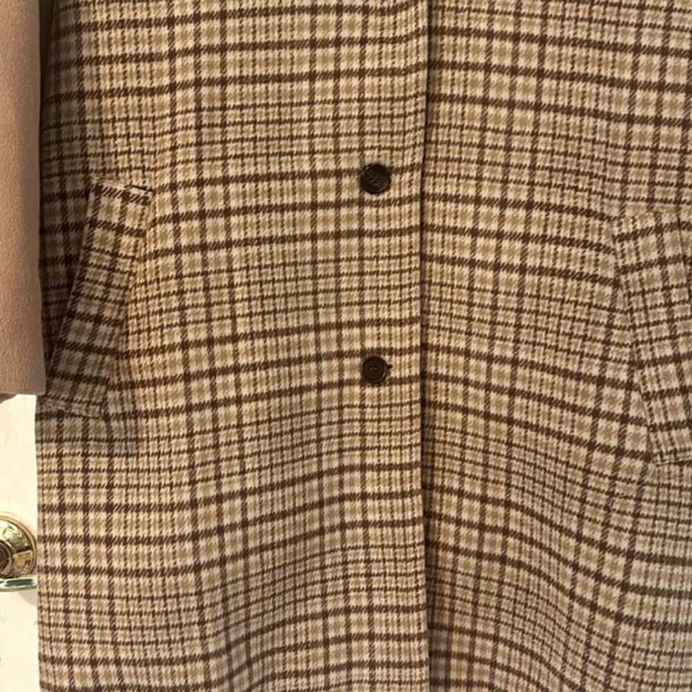 Women’s Mural Plaid Longline Coat Jacket Wool
Blend Brown Size Small - Picture 7 of 13